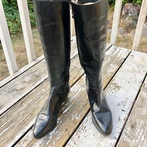 Black Leather Salvatore Ferragamo Heel Boots Sold